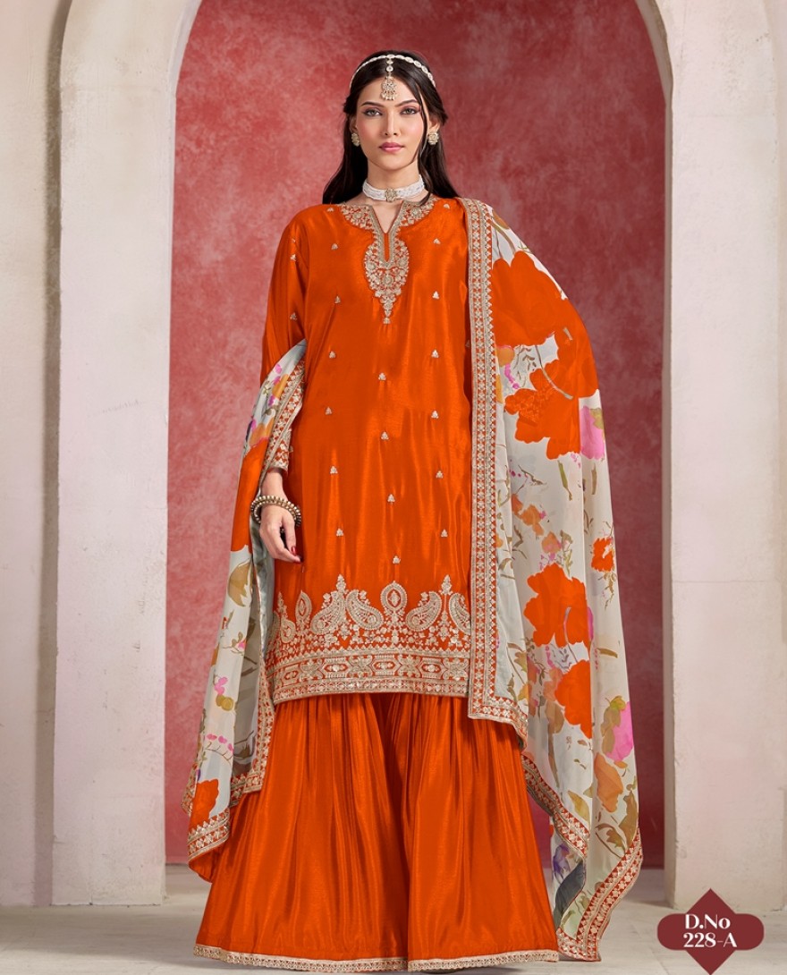 228-orange - Fiery Grace suit in Sunset Orange”